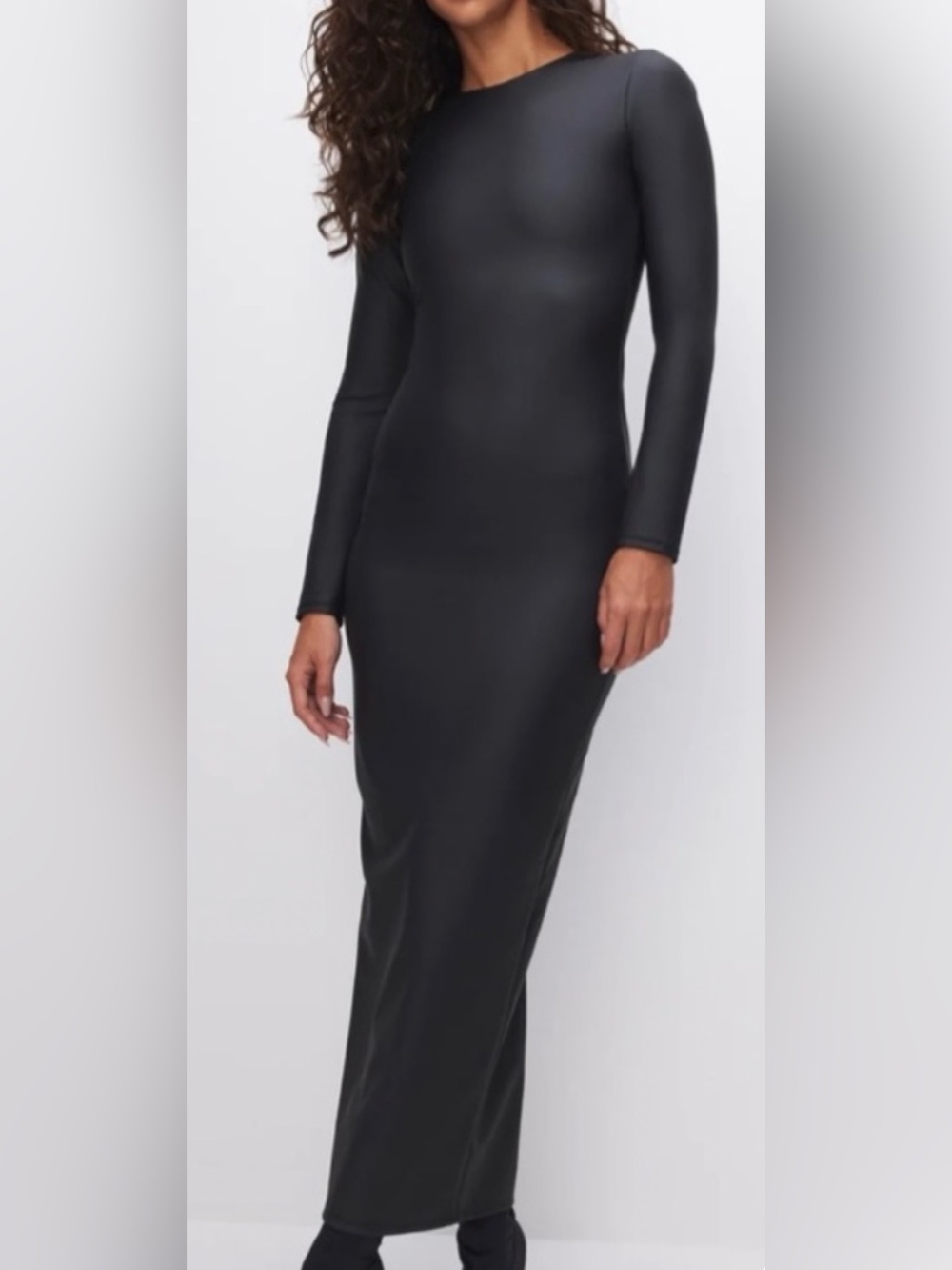 Good American Matte Faux Leather Maxi Dress